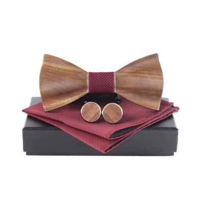 China Customer Engraved Available Logo Stylish Fashionable Wooden Bow Tie New Arrival Male Stylish Suit Male Accessory for sale