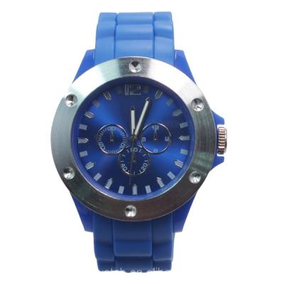 China China Factory Automatic Product Men's Date Geneva Japan Movt Quartz Silicone Watch for sale