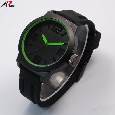 China Power Reserve Quartz Wrist Watch Classic Black Color Silicone Men Watch With Luminous Indicators With Factory Price for sale