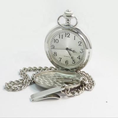 China Japan Movt Quartz Pocket Watch Antique Silver Chain Watches for sale