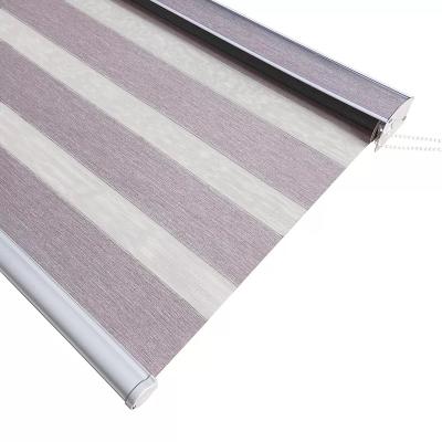 China Blockout High Quality Daylight Polyester Fabric Shades Waterproof Roller Blackout Zebra Blind For Window for sale