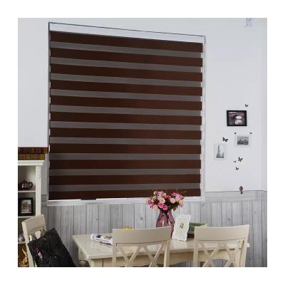 China Solid High Quality Solid Shades Double Layer Roll Fabric Custom Zebra Blinds Blackout For Window for sale