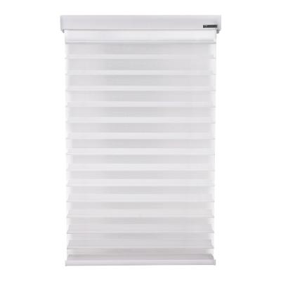 China Full Square Blackout Curtain Roller Double Layers Luxury Smart Roller Motor Blinds for sale