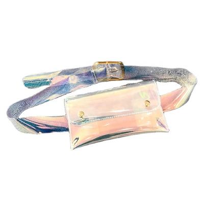 China High Quality Wholesale New Fashion Women's New Fashion Women's Laser PVC Waist Belt Accessory Bag Mini Transparent Clear Fanny Pack for sale