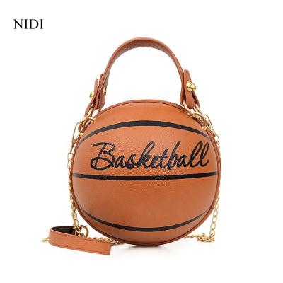 China Fashion/Wholesale Luxury/Beauty PU Leather Purses Basketball Fashion Ladies Handbags For Women Basketball Purse Design Letter Luxury Bag for sale