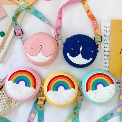 China 2021 New Sky Pattern Small Messenger Bag Silicone Kids Round Bag Daily Starry Coin Purse for sale