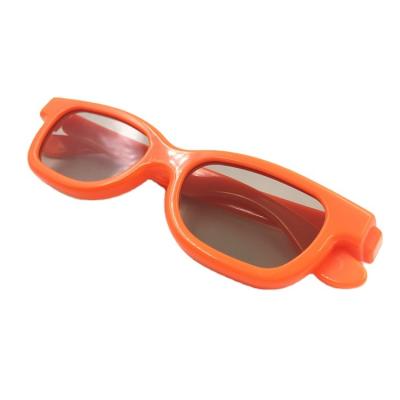 China Kids Wear 3D Glasses For Cinema Black Or Glass Frame Reald 3D System 135/45 Orange Circular Angle 50