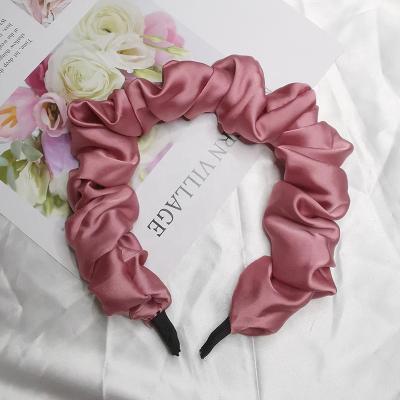 China Regular Wave Women Satin Volume Wave Headbands 2021 Big Size Main Band Framing Hair Accessories New Fashion Headbands for sale