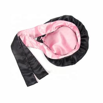 China Double-Layer Reusable Logo Satin Adults Bath Hat Custom Made Viable Fancy Waterproof Women for sale