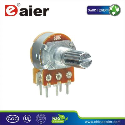 China WH148-1AK-1 double double 10k rotary linear potentiometer 6 pin with switch WH148-1AK-1 for sale