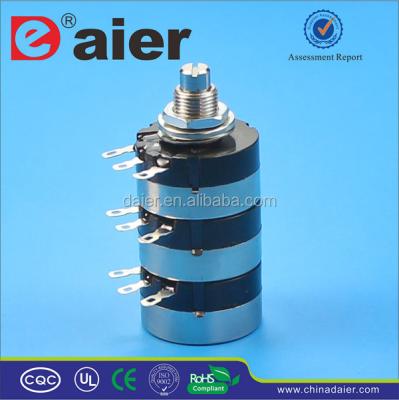 China RV24-3V 3 Band 360 b500k Rotary Potentiometer With 3 Resistor RV24-3V for sale