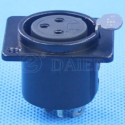 China Industrial xlr 3pin female connector sockets for sale