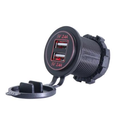 China Dual Car Boat Bus Truck Motorcycle 5V 4.8A Marine Car USB LED Charger For Toyota for sale