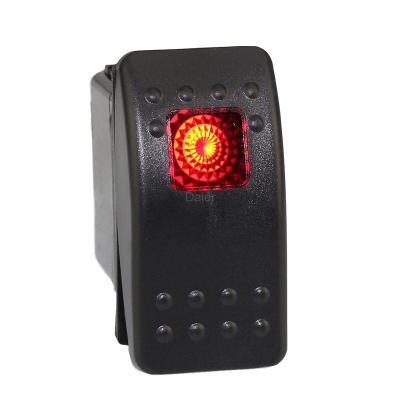 China Plastic DR-A11313AR SPST 3PIN ON OFF Latching Automotive Marine Switch with Single LED RED for sale