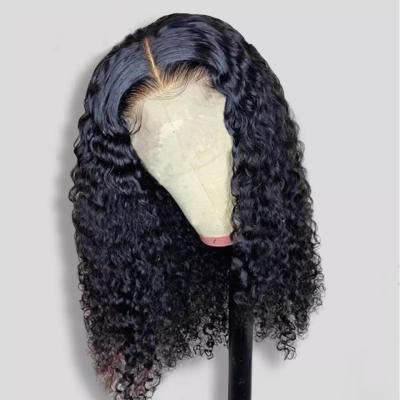 China Peruvian Curly Bob Wigs Pre Plucked Loose Curly Wave 150 Density Lace Front Wig Afro Malaysian Short Deep Front Human Hair Wigs Bob for sale