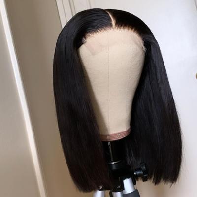 China Straight Bob Lace Closure Wigs Brazilian Remy Lace Front Human Hair Wave 4X4 Short Lace Hair Wigs Silky Straight Wigs 150% Density for sale