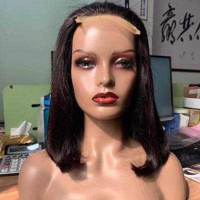 China Cheap Silky Straight Raw Brazilian Hair Natural Color Lead Lace Wig,Wholesale Cuticle Aligned Short Straight Hair 4*4 Lace Front Wigs for sale