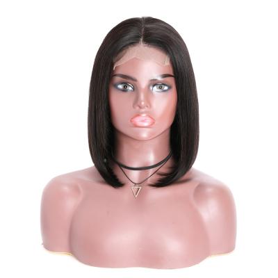 China Wholesale Brazilian Straight Lace Front Human Hair Closure Silky Straight Wave Wig For Women Virgin Color Cuticle Aligned 4X4 Lace Bob Wig Closure for sale