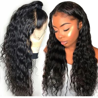 China Cheap Brazilian Water Wave Hair Lace Closure Wig 4*4 Unprocessed Wholesale Water Wave Swiss Lace Hair Wigs 10A For Black Women for sale