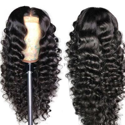 China Wholesale Loose Deep Wave Hair 13x4 Lace Front Human Hair Wigs Brazilian Remy Ear To Ear Pre Plucked With Baby Swiss Lace Long for sale