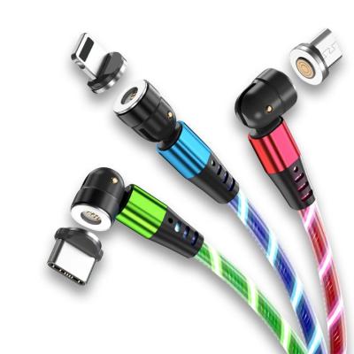 China Flame Fast Charging Turn Data Cable 3 in 1usb Cable Magnetic Data Line for Huawei and 8pin for sale