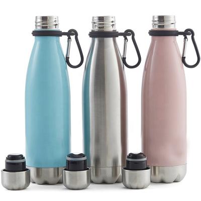 China Durable Silicone Sports Water Bottle Holder Carrier With Carabiner Clip For Cola Shaped Water Bottles for sale