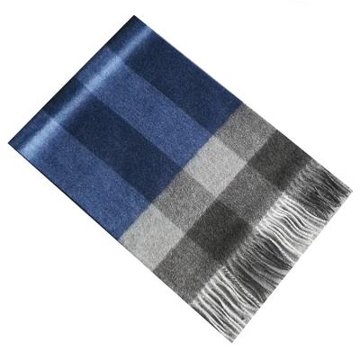 China Decoration Gift Accessory Luxury Pure Mongolian Tartan Screened Winter Mens 100% Cashmere Scarf For Men for sale