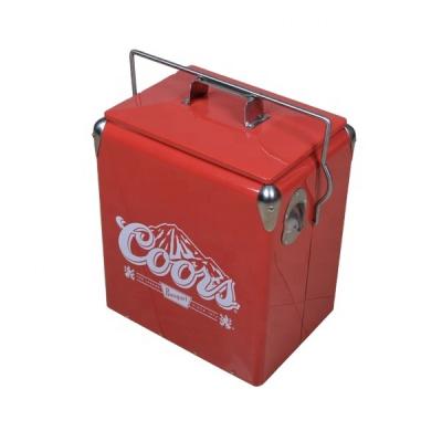 China Sustainable Wholesale 17L Metal Customized Logo Cooler Box for sale