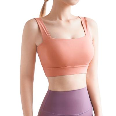 China Breathable Yoga Workout Yoga Workout Backless Bra Tank Top Wireless Strapless Sports Training Wide Bra for sale