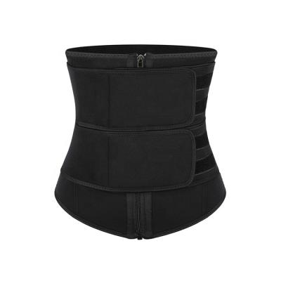 China New Breathable Custom Logo Removable Double Strap Slimming Belly Trimmer Women Gym Neoprene Waist Trainer for sale