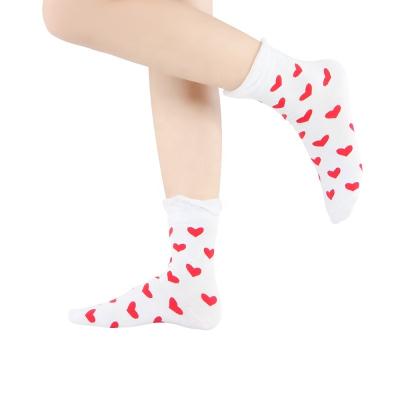 China Wholesale Sporty Personality College Socks Women Anti-Fault Cotton New Products Fashionable Style Socks Love Lace Girl Socks for sale