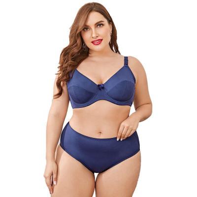 China Big Firm QUICK DRY E Cup Size 2 Piece Fat Women Underwire Bra Panties Color Plus Size Bra and Panty Set for sale