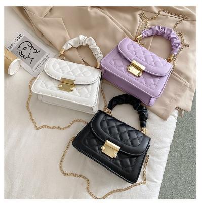 China Korean Fashion Diamond Lattice Shoulder, China Wholesale PU Fashion Ladies Shoulder Bag Small Square Messenger Chain Women's Shoulder Bag for sale