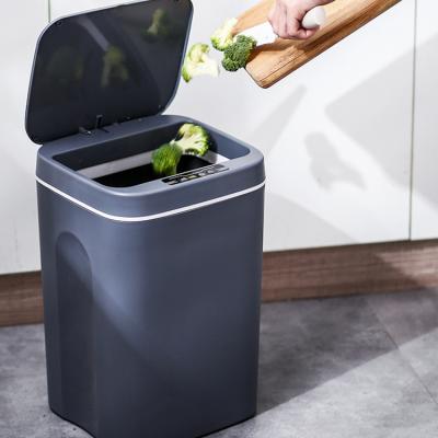 China Sensor Folding Folding Home Smart Trash Can, 12L Amazon Induction Waste Bins Hot Selling Automatic Plastic Intelligent Waste Box for sale