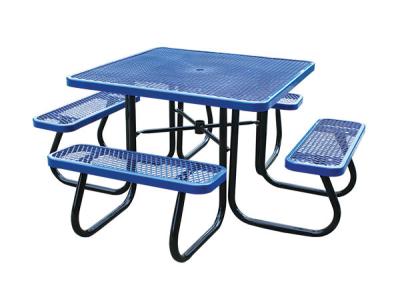 China Stainless Steel Picnic Table Metal Outdoor Furniture , Heavy Duty Garden Bench Table for sale