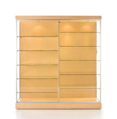 China Solid Back Wall Showcase Cabinet , Retail Glass Display Cabinets For Collectibles for sale