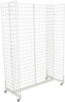 China Mobile Wheeled Retail Display Racks Grocery Store Shelving Powder Coated for sale