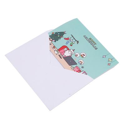 China Europe Latest Design Cheap Greeting 4*6inches Fold Cards 18 Designs Christmas Card With Envepope And Sealing Sticker for sale