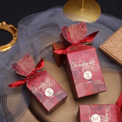 China Recycled Materials Save The Date Wedding Favor Candy Chocolate Package Return Gift Box Wedding Box for sale