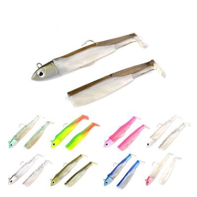 China Bulk sale body+lead soft leader ready to ship various sizes artificial soft baits colorful black minnow fishing tackle lures for sale