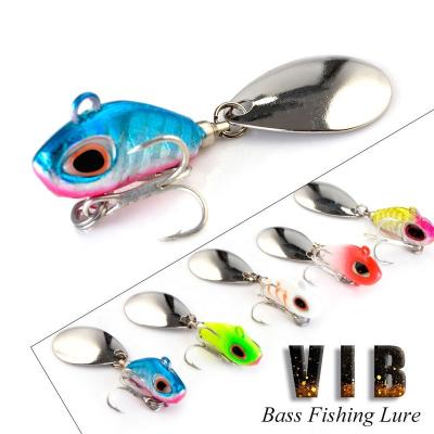 China Bulk Selling Viboration Spoon Fishing Lures Artificial Sea Fishing Metal VIB Bass Baits With Treble Hooks for sale