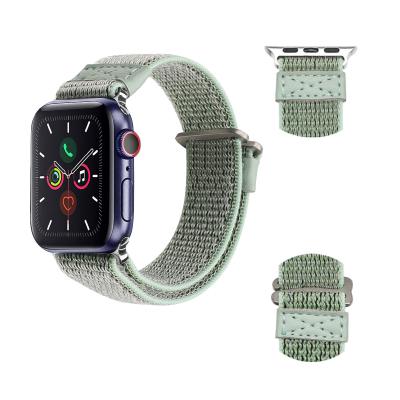 China Water Resistant Sports Factory Custom Vintage NATO Canvas Nylon Watch Strap For Apple Watch Series for sale