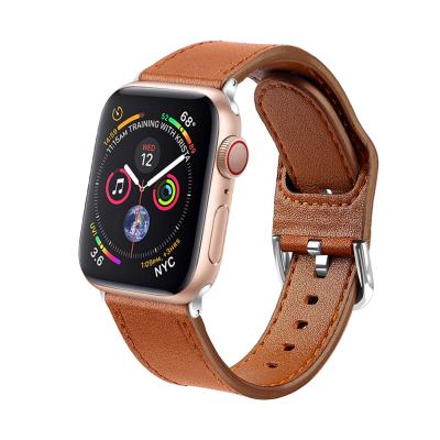 China Fanshion High End Genuine Leather Watchband 38mm/42mm/40mm/44mm For Apple Leather Watch Band for sale