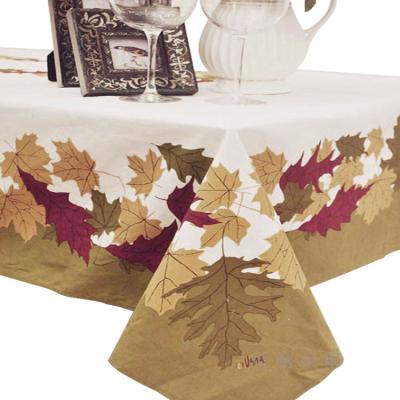 China American Style Leaves Cotton Yiwu Tablecloth Cheap Restaurant Table Cover For Thanksgiving Party for sale