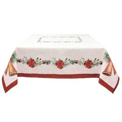 China Outdoor Christmas Tablecloth Waterproof Chime Printed Waterproof Table Cover for sale