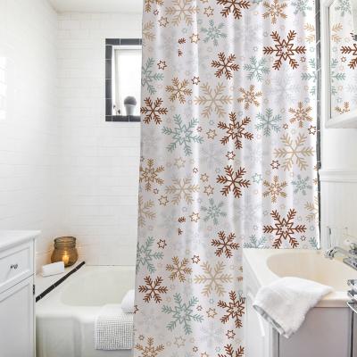 China Customized Sustainable Wholesale White Tropical Shower Curtain Hotel Shower Curtain for sale