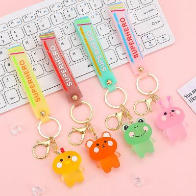 China Rubber OEM Customized Cartoon Figurines llaveros 3D Solid PVC Bag Soft Rubber Key Chain Pendant Gifts for sale