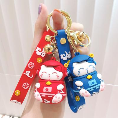 China PVC Factory Low MOQ New Arrival Rubber Chain Kitty Cat Key RTS Promotion Gifts Rubber Wholesale Hot Sale for sale