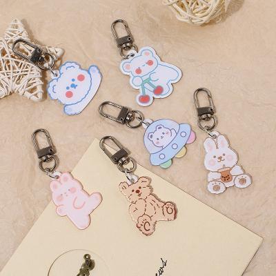 China Custom Made Factory Wholesale Plastic Your Own Design Cute Cartoon Mini Acrylic Keychains Printing Double Side Acrylic Key Chain for sale