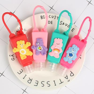 China Wholesale Portable Design Customized Hand Sanitizer Bottle Silicon Holder Safe For Children Silicone 30ml Cartoon With Wristband for sale